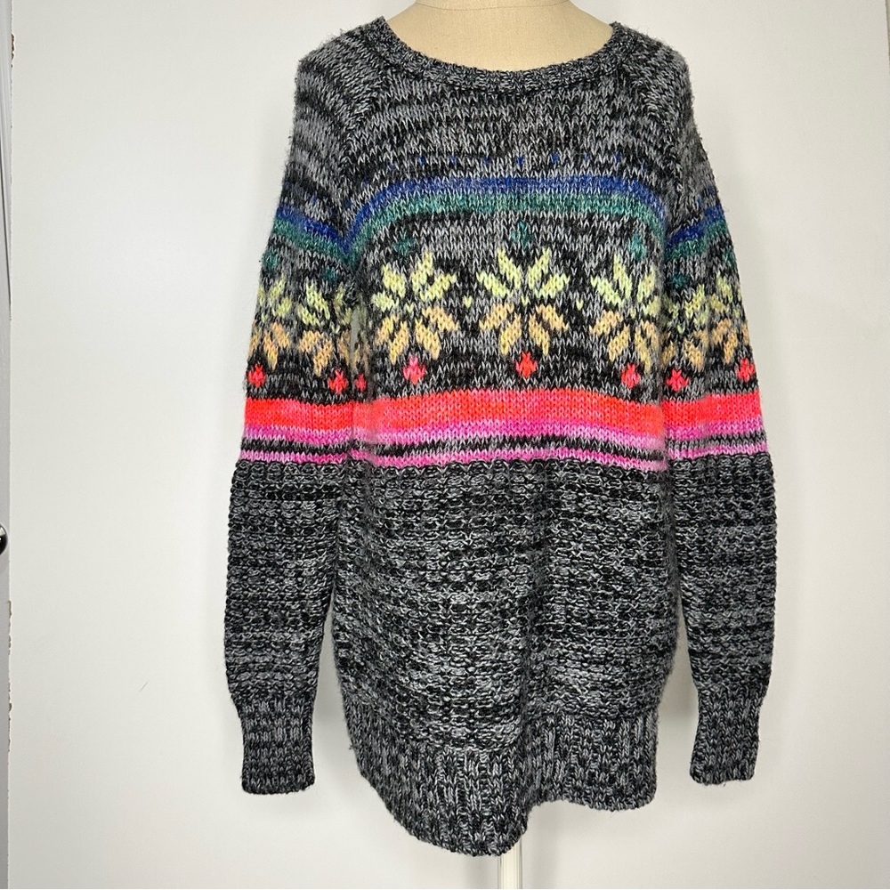 American Eagle Fairisle Jegging Sweater Gray XS